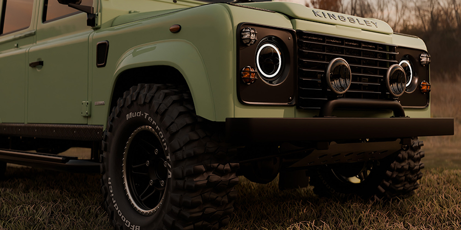 Re-engineered classic Land Rover D110 Defender models by Kingsley